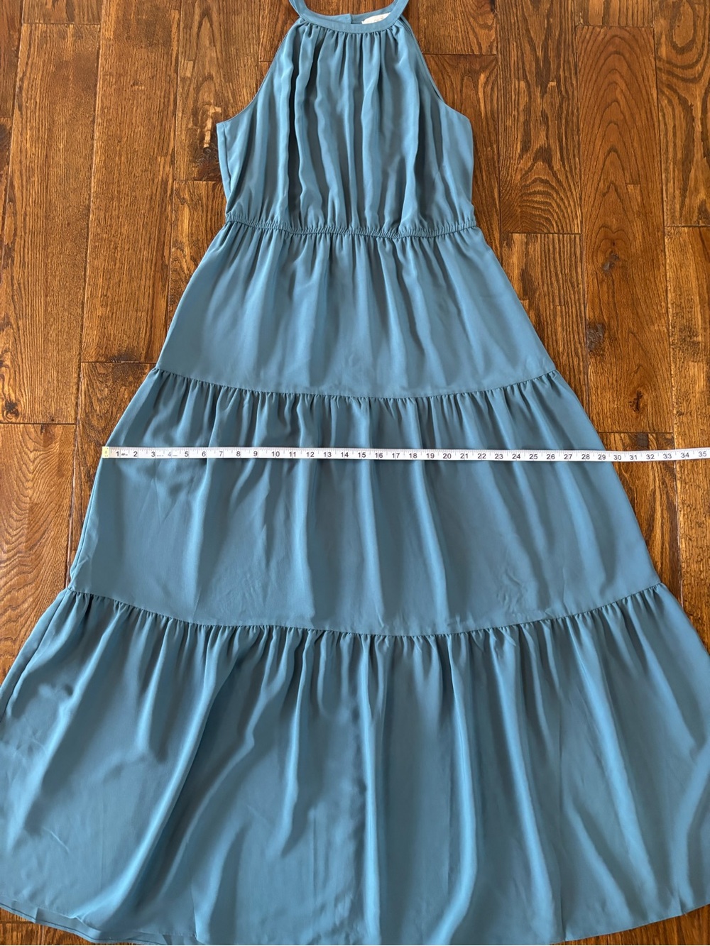 LOFT  Tiered Halter Maxi Dress – Size 12 - Picture 8 of 12